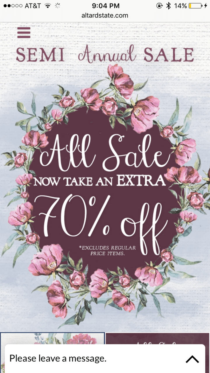 Altar’d State Semi-Annual&nbsp;Sale